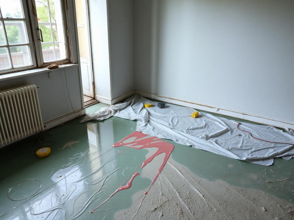 Après peinture avant nettoyage